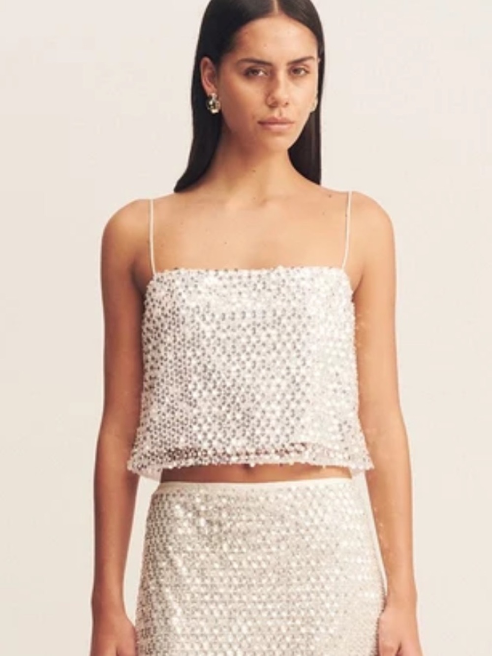 Shona Joy Asteri Sequined Crop Cami Top